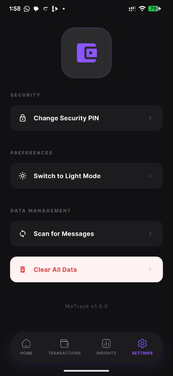 MoTrack screen 4